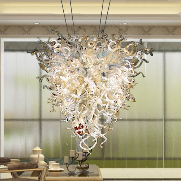 

modern creative hand blown glass chandeliers lamp white chain pendant hanging light for living room decor chandelier lamps
