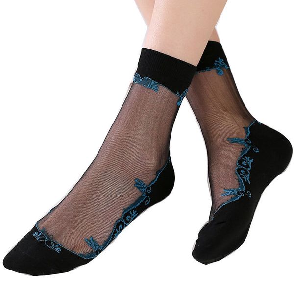 

women summer laugh only transparent lady net ruche fish short mesh ladies socks, Black;white
