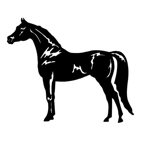 

17.8*14.7cm fine horse decorative car sticker waterproof outdoor racing car styling decal black/silver s1-2086