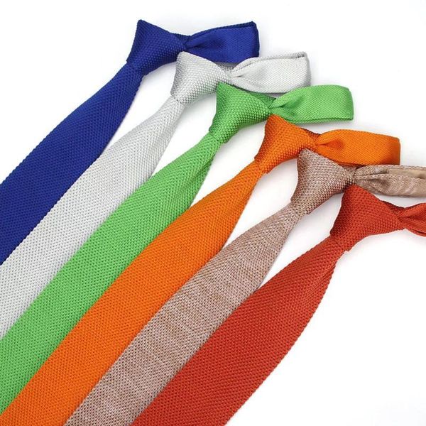 

bow ties 2021 men's polyester solid satin knitted, Black;gray