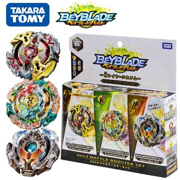 B-90 3 su 3 Battle Booster Set: Galaxy Zeus/Guardian Kerbeus/Minoboros/SEA/Takara Tomy/Beyblade Burst/God Series |Beyfan 210803