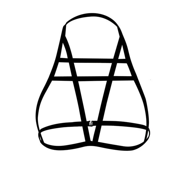 

black bondage lingerie women holder neck no cup cut strappy belt open beha gothic breast, Black;white