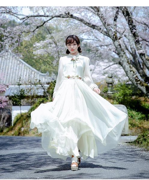 

casual dresses vintage preppy college style embroidered flowers big swing fairy long maxi elegant dress for slim women vestido largos, Black;gray