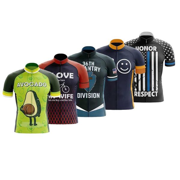 

racing jackets 15 colors avocado men's cycling jersey short sleeve pro bike shirt mtb clothing uniform bicycle downhill cycle clothes, Black;red
