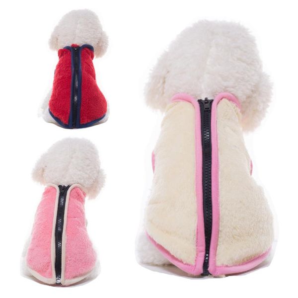 

new pet dog autumn and winter clothing warm velvet soft turtleneck zipper vest pet clothes autumn and winter vest
