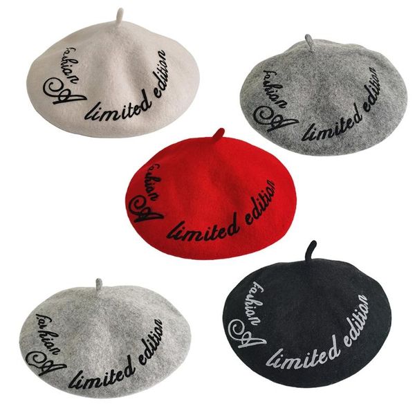 

berets retro letter embroidery beret painter hat all-match sboy octagonal for halloween xmas thanksgiving year, Blue;gray