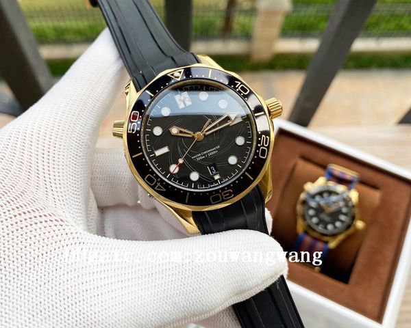 

2021 sea aqua business watches 007 terra men planet sport wristwatches ocean james bond boss master mens watch d1032, Slivery;black