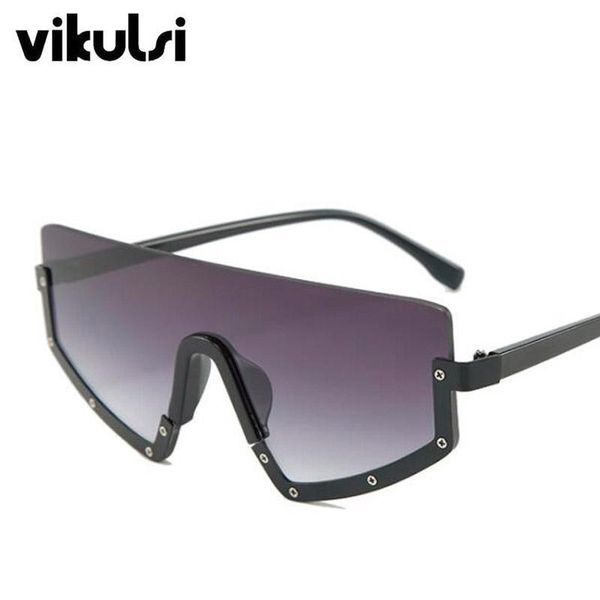 

unique punk cat eye sunglasses women black half frame sun glasses men fashion celebrities female male oversized glasses uv400, White;black