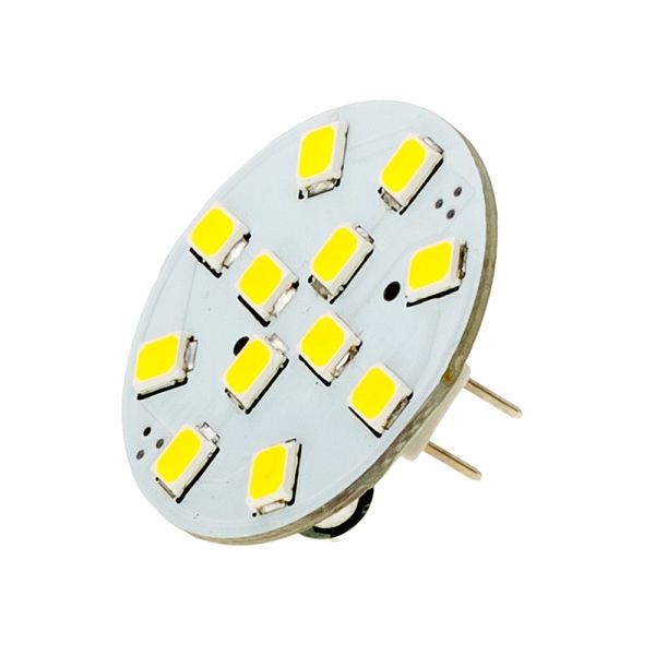 G4 LED Ampuller 12LED 2835SMD Arka Pin Bi-Pin Doğal Sıcak Beyaz 12 V 24 V Dim RV Deniz D25mm Cystal Işık Kabine Spot Işık altında