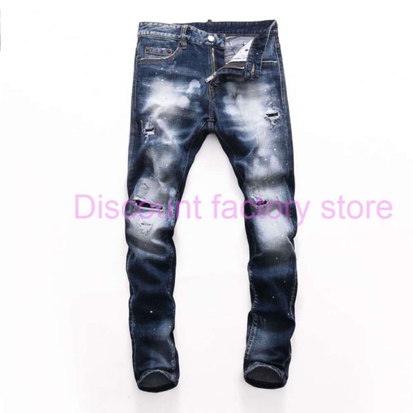

men ripped distressed blue jeans fashion slim fit washed motocycle denim pants men's hole hip hop biker mens rips trousers nj8279