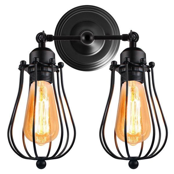 

vintage wall lamp e27 adjustable industrial rustic wire cage sconce lamps retro style indoor lighting fixture for home living room bar resta