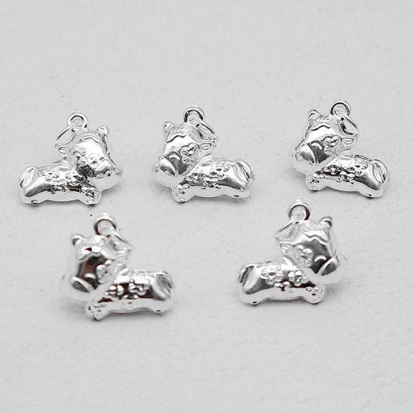 

sterling s990 zodiac horse animal silver accessories pendant string beads hanging bell red rope handmade