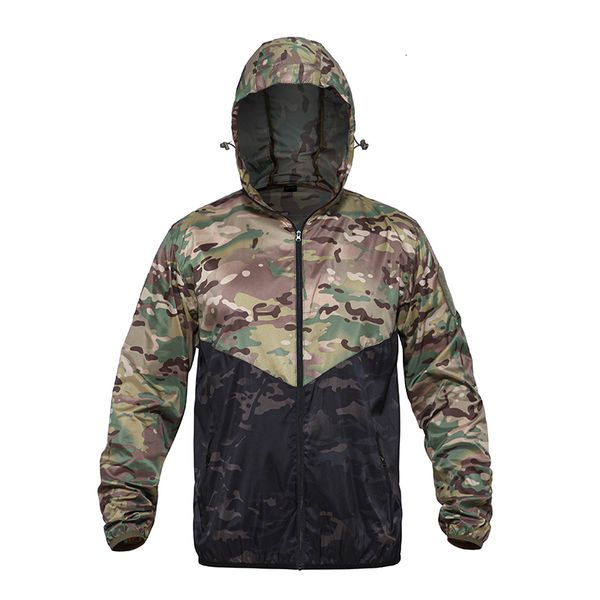 

2021 new ultra light tactical jackets men's camouflage hooded army combat jacket summer quick dry hike fish clothing iv6y, Black;brown