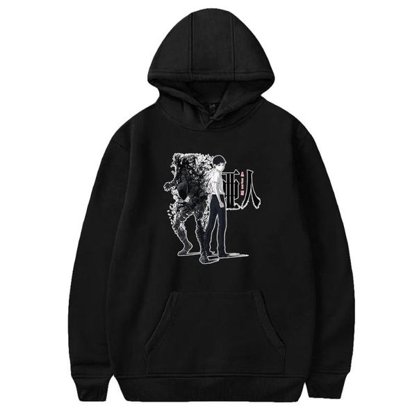 

men's hoodies & sweatshirts frdun japan anime ajin demi-human 2d print hooded sweatshirt women/men clothes casual hoodie, Black
