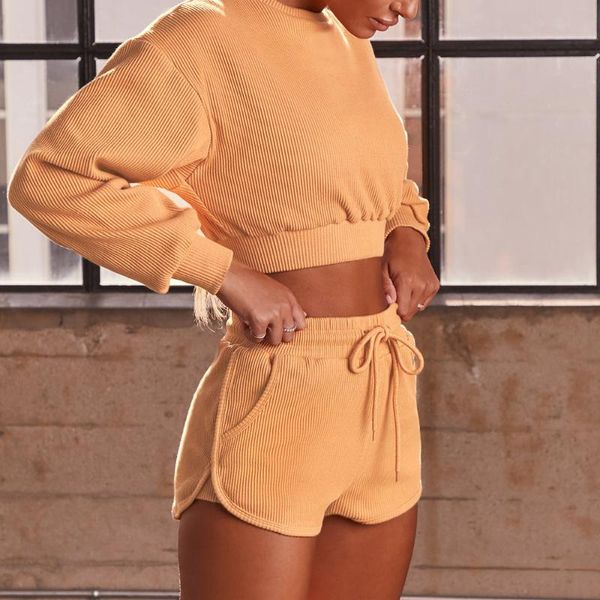 

women's two piece pants women knitted lounge wear sets 2 pcs crop suit tracksuit set shorts casual streetwear clubwear, White