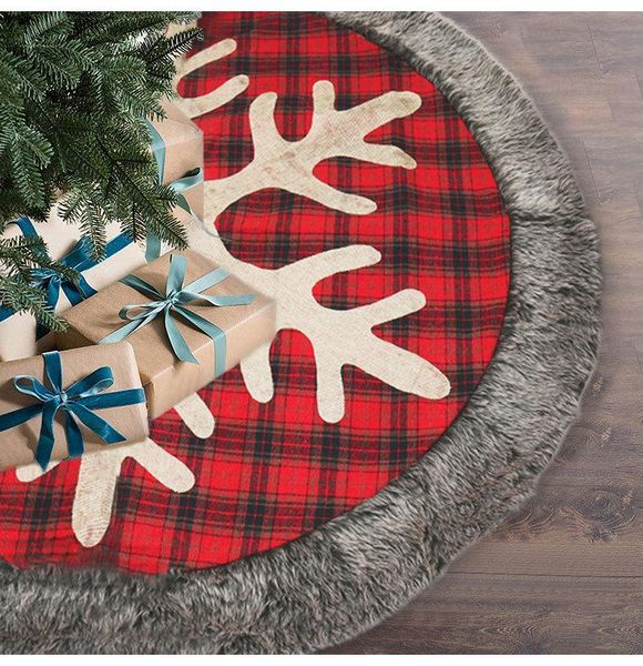 

christmas decorations red tree skirts plaid ornaments xmas decoration for home year