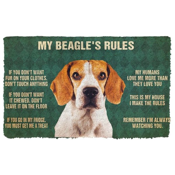 

cloocl animals pets carpets 3d graphics my beagle is rules custom doormat decor print carpet soft flannel non-slip doormat