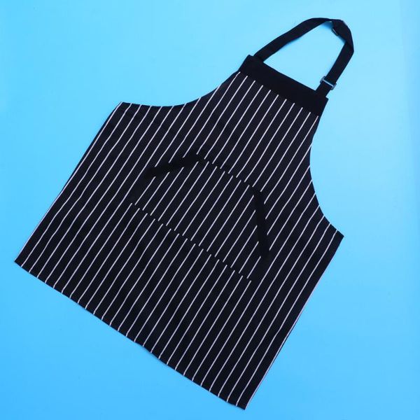 

aprons kitchen polyester cotton halter apron black and white stripes working with pockets