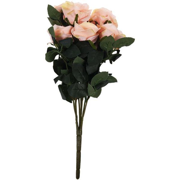 

decorative flowers & wreaths 1 bouquet 10 head artificial silk cloth rose wedding bridal flower home party decor light peach