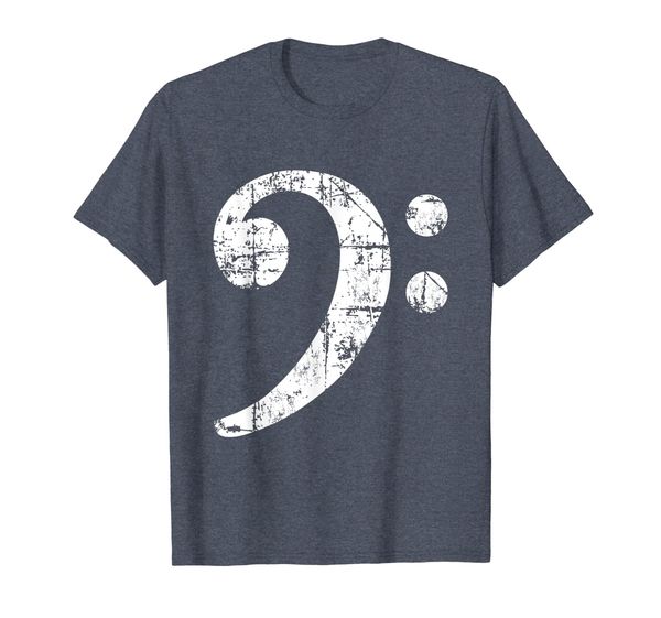 

bass clef t-shirt for bassists bass players, White;black