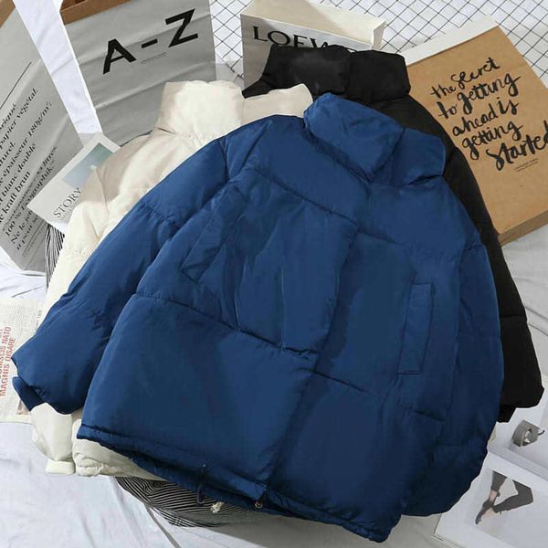 

quality women's winter new korean loose warm down cotton padded jacket bread show thin thick coat, Black