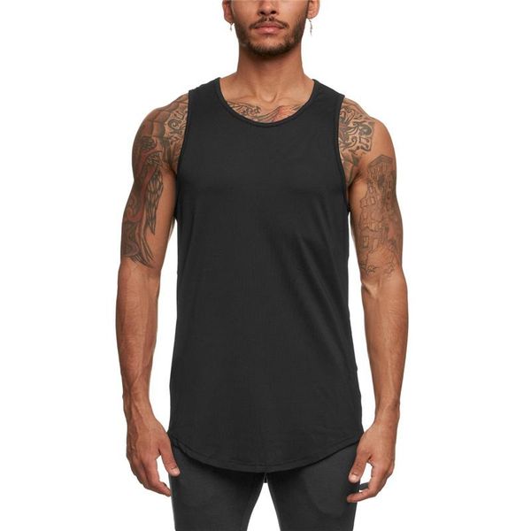

running jerseys men vest quick dry bodybuilding tank summer fitness mens singlets sports gym clothing solid mesh sleeveless shirt, Black;blue