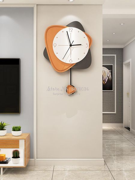 

decorative objects & figurines extra large clock creative geometric shape living room tv background wall decor nordic pendant ornaments mute