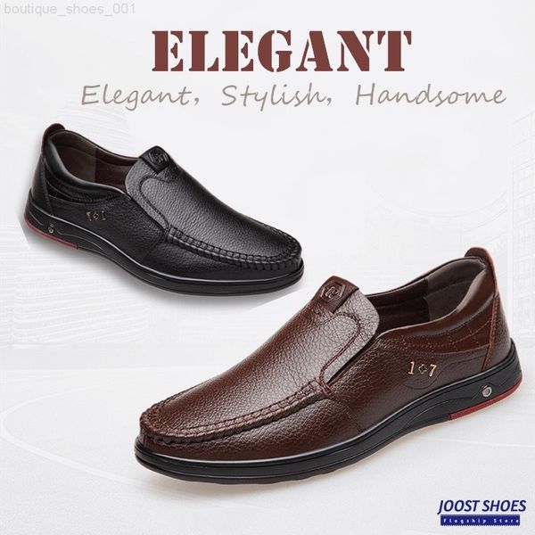 

men's leather shoes loafers elegant business father's gift, Black