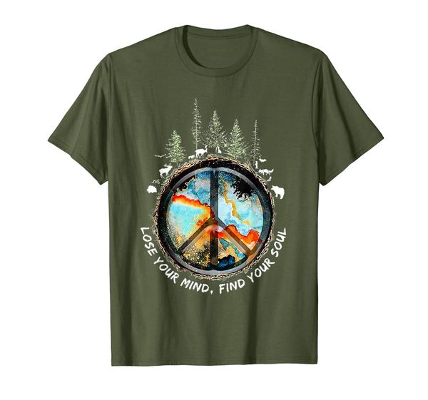 

lose your mind find your soul hippie earth forest shirt, White;black
