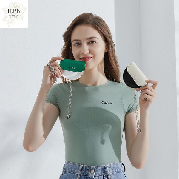 

fashion designer mini shell bag ladies hit color shoulder bags casual crossbody bags women mini round bead chain lipstick bag