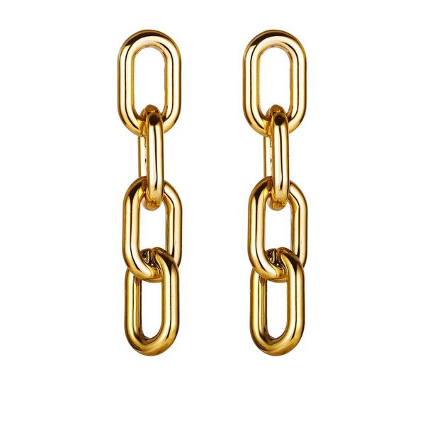 

dangle & chandelier punk bamboo metal buckle drop earrings 2021 design gold color alloy for women wholesale factory, Silver