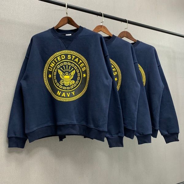 

2021 new reflection kanye united states navy vintage sweatshirts men women crewneck hoodie harajuku sweater 3u2c, Black