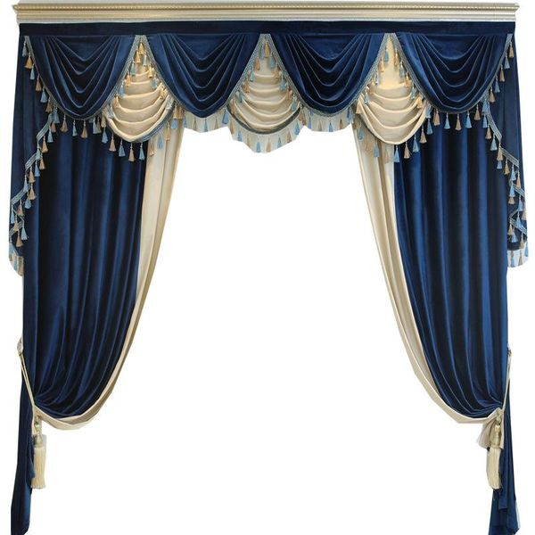 

nordic style american-style curtains for living roombed room luxury atmosphere flannel velvet curtains tulle valance custom