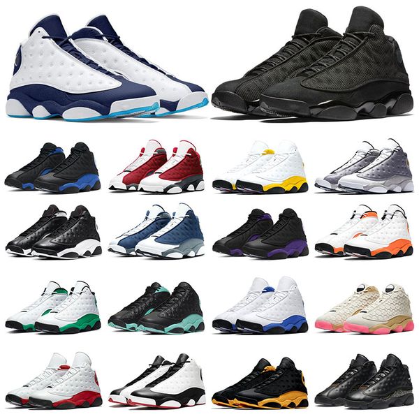 

mens sneakers basketball running shoes 13 13s red flint hyper royal black cat university gold cny sports trainers 7-13, White;red