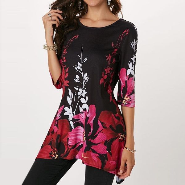 

women's blouses & shirts s-5xl casual half sleeve o-neck fashion tunic woman summer spring clothing femme blusas ladies printed blouse, White