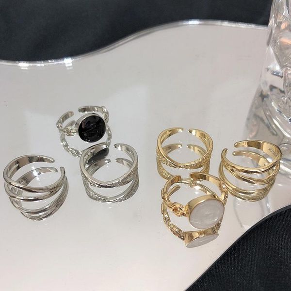 

cluster rings european trend style temperament suit ring creative design sense fashion woman's jewelry party gift wholesale, Golden;silver