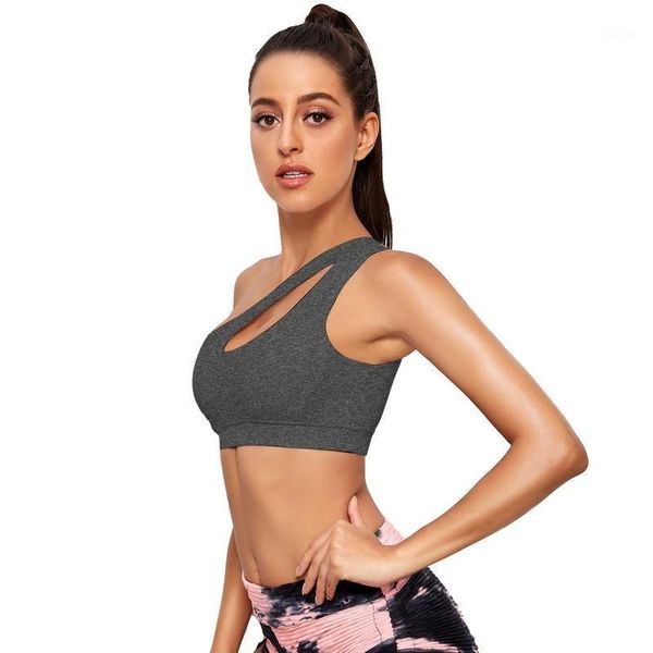 

yoga outfit womens one shoulder sports bra no steel ring underwear hollow workout wrapped chest comfortable female vest tube