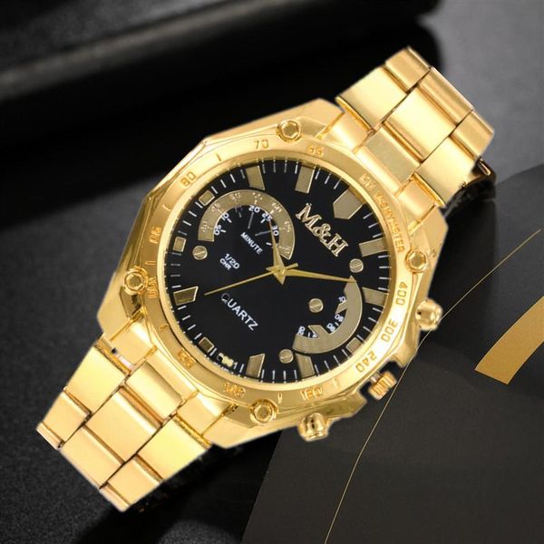 

wristwatches 2021 men luxury golden steel quartz watch fashion business style wristwatch male casual military clock relogio masculino, Slivery;brown