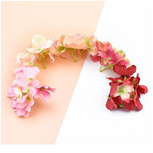 

3pcs silk hydrangea decorative flowers wreaths scrapbook wedding flower wall diy gifts home decor christmas artificial jllfri