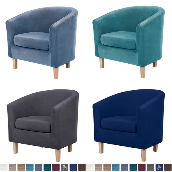 Banheira de veludo Slipcovers Slipcovers Estilo Split Arco Pequeno Sofá Capas com Capa de Almofada Lavável Móveis Protetor Caso Grande Tamanho 211116