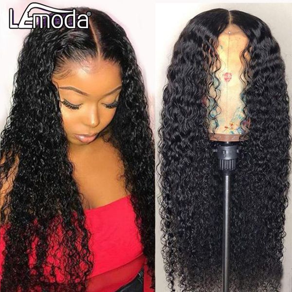 

lace wigs 13x6 hd transparent wig curly front human hair for black women lemoda brazilian deep wave frontal water, Black;brown