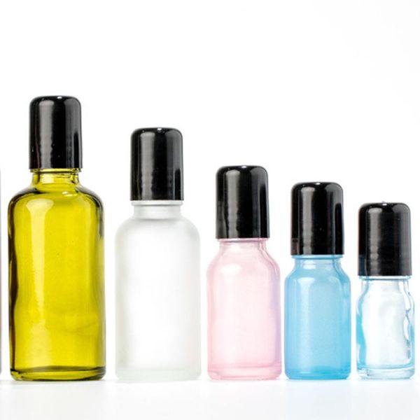 

glass roll-on bottles rolling ball bottle bottling essence oil bottle dark light perfume massage brown refillabe