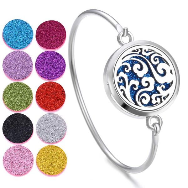 

charm bracelets perfume bracelet diffuser jewelry open antique love heart essential oil locket with 10pcs pad, Golden;silver