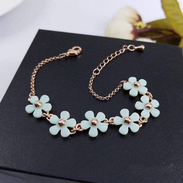 

charm bracelets luxury fashion flowers bracelet for women rose gold & bangles pulseira feminina party wedding brand jewelry, Golden;silver