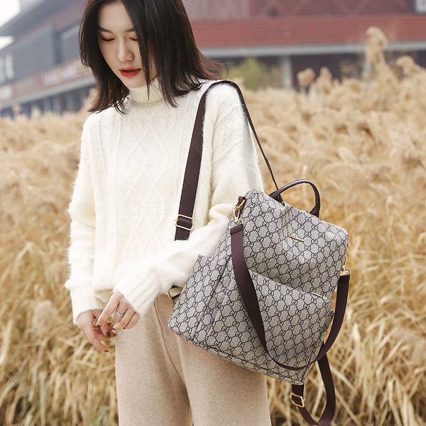 

double shoulder bag women's dual-purpose single shoulder travel printing backpack handbags