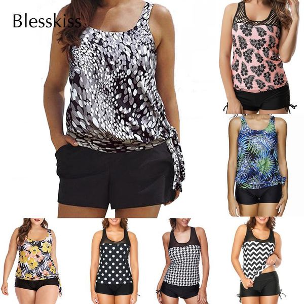 

xxxl plus size tankini swimsuits women 2021 2 piece swimwear large swimming suit for women bathing suit with bikini shorts set