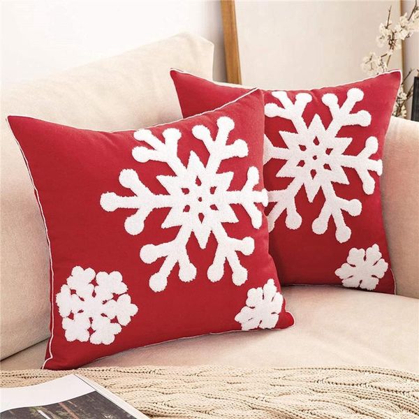 

cushion/decorative pillow tassel cushion cover 45x45cm christmas red snowflake pillowcase year home decoration for bedroom living room sofa