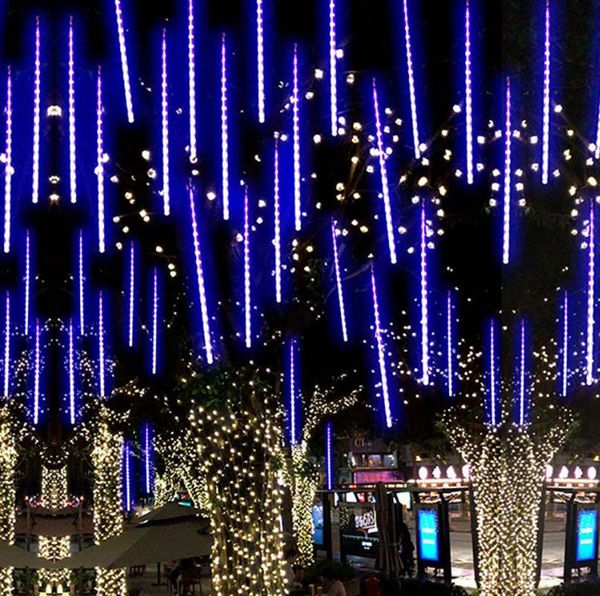 

strings year 30/50/80cm outdoor meteor shower rain 8 tubes led string lights waterproof for tree christmas wedding party decoration