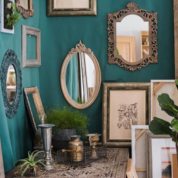 

mirrors retro hollow relief wall hanging decorative mirror