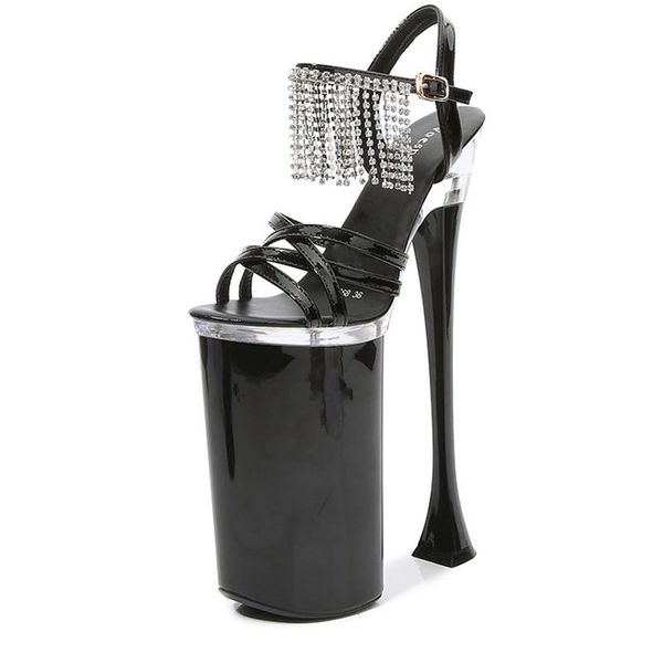 

sandals high heels stiletto nightclub women shoes summer 26cm thick, Black